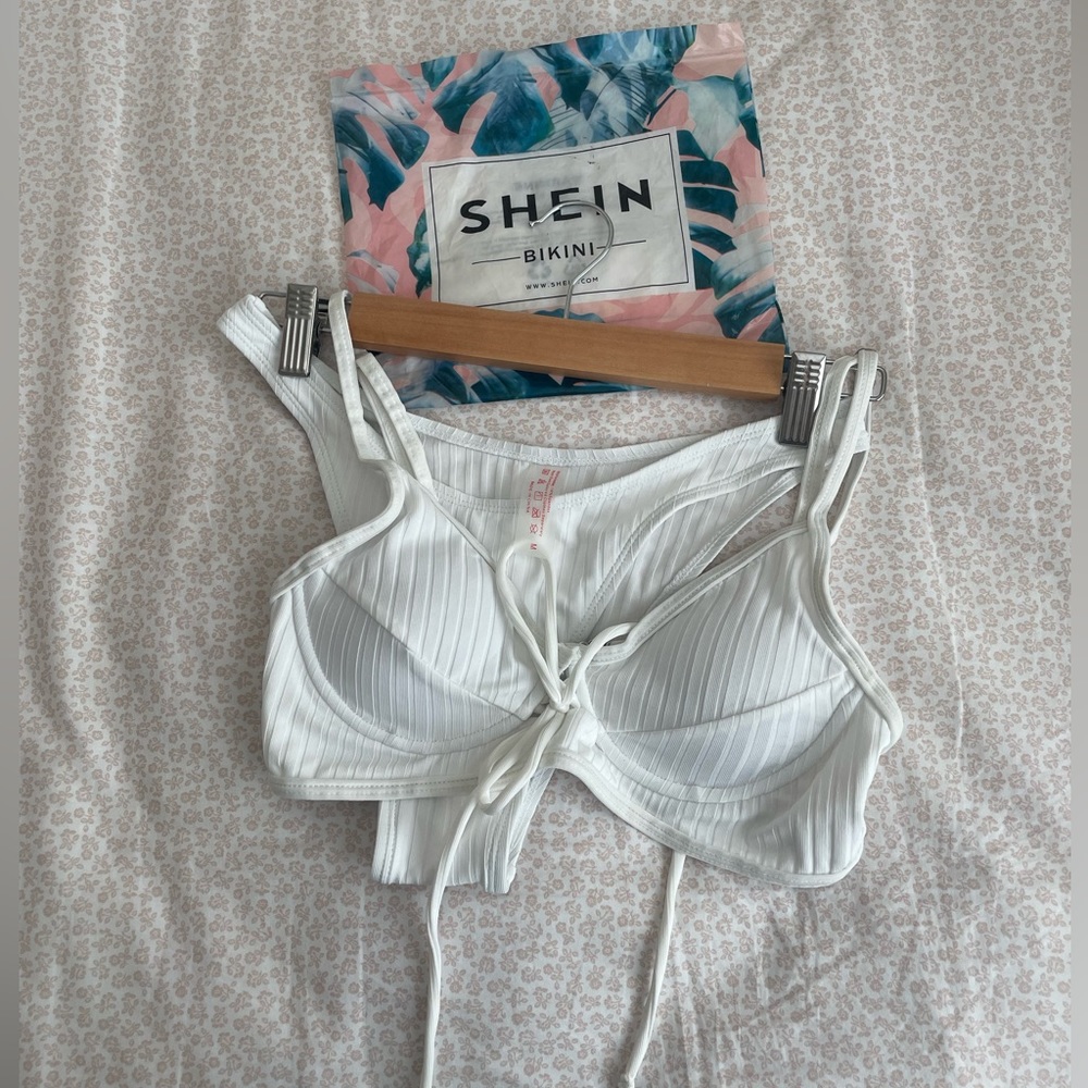 SHEIN White Triangle Bikini Set